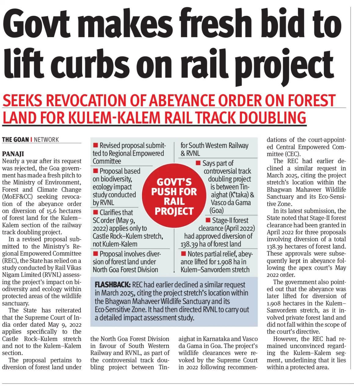 Newspaper: Govt makes fresh bid to lift curbs on rail project