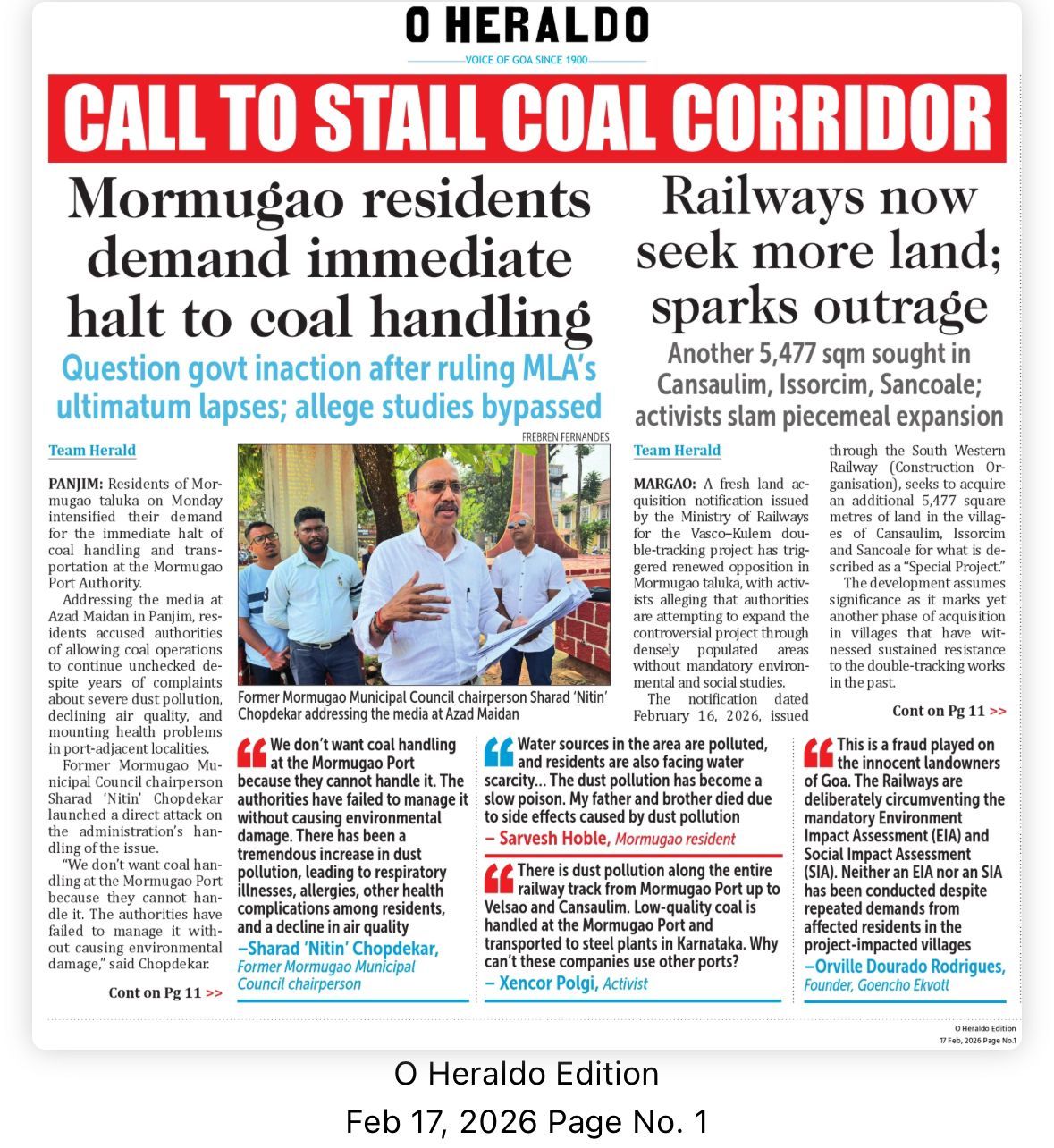 Call to stall coal corridor
